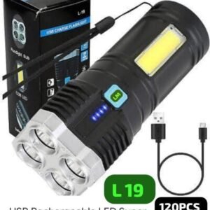 USB Rechargeable LED Super Bright Flashlight Tactical Wholsale b2b wolsale.com