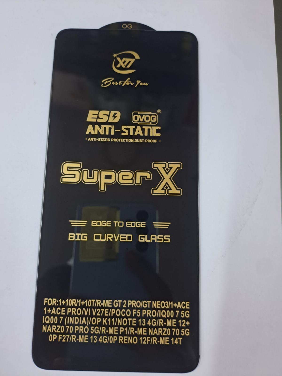 1+ 10R 10t gt neo 3 ace ace pro vivo V27E poco f5 pro iqoo 7 5g and more superx esd hd+ tempered glass wholesale