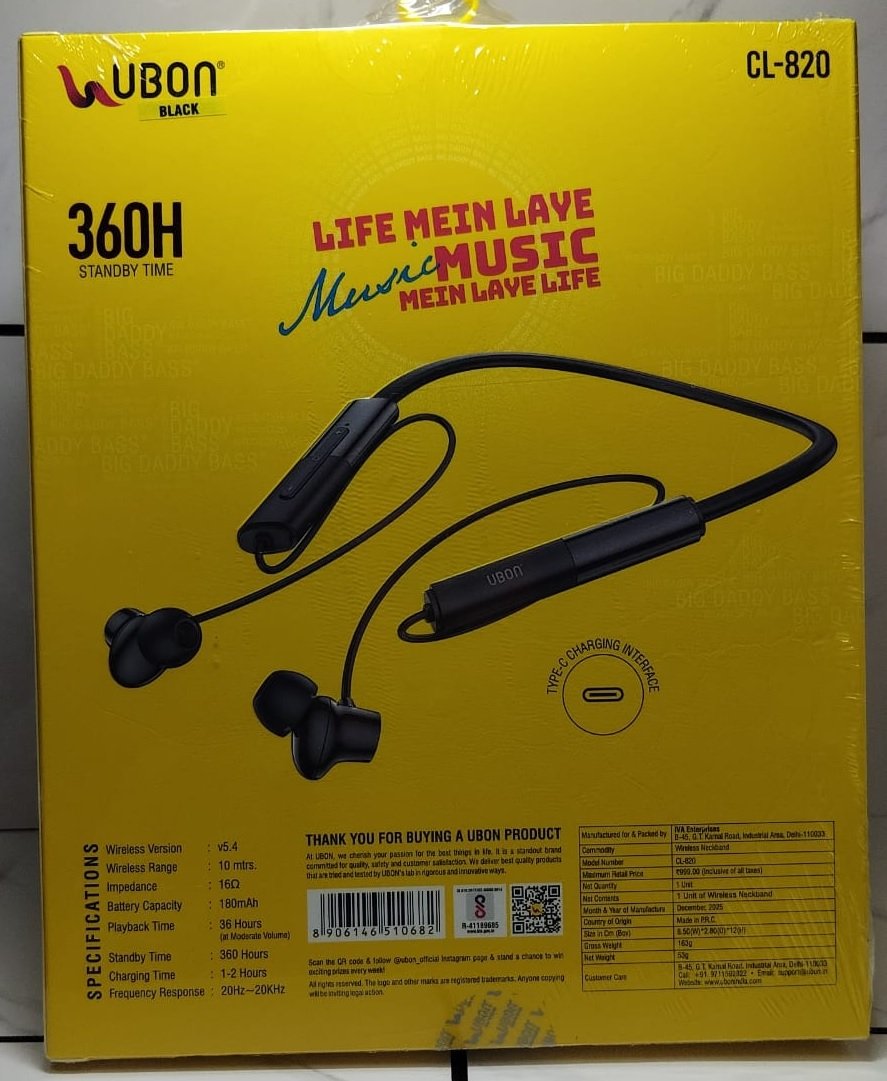 ubon cl-820 fighter neckband specifications
