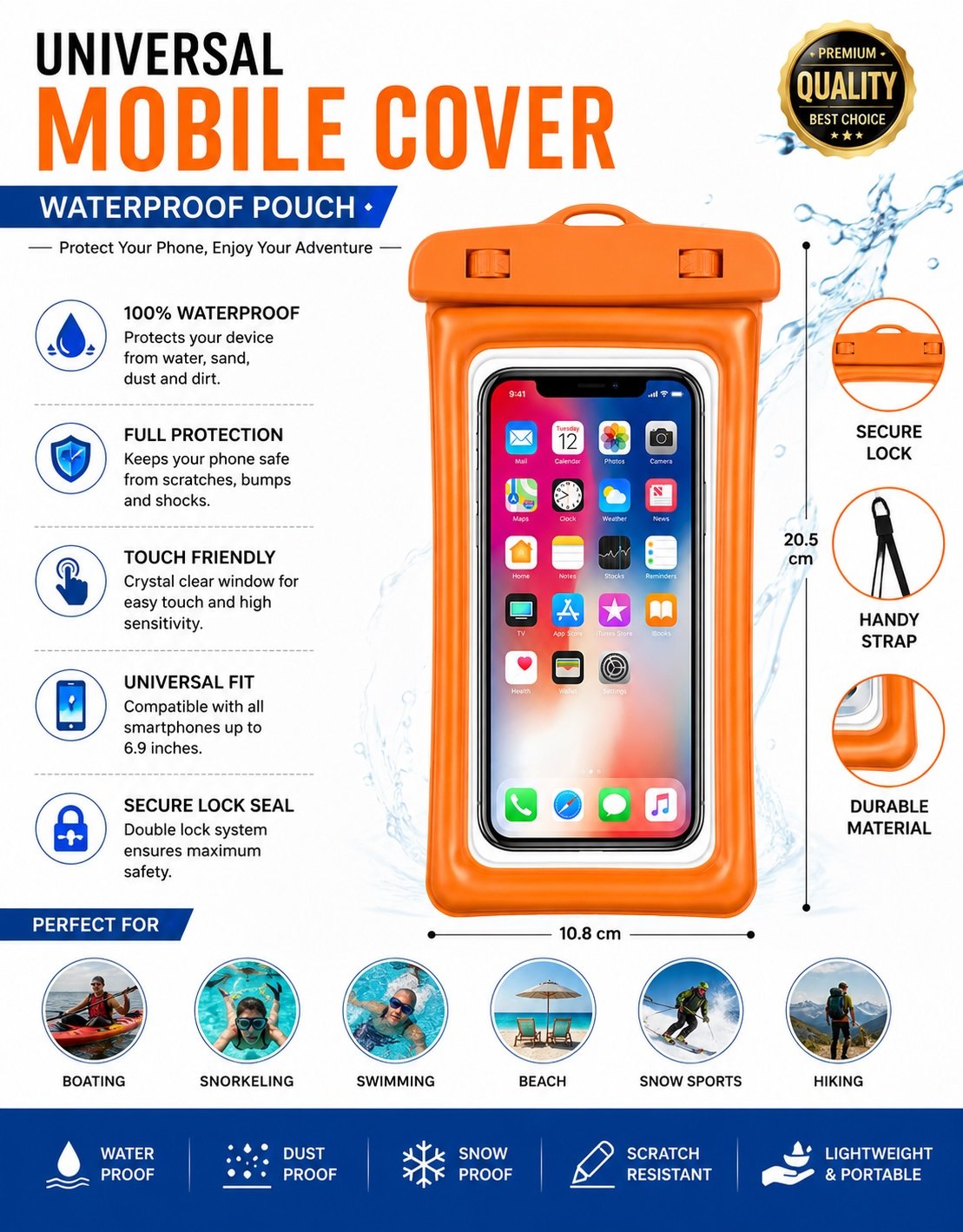 raincover with clip bubble specification